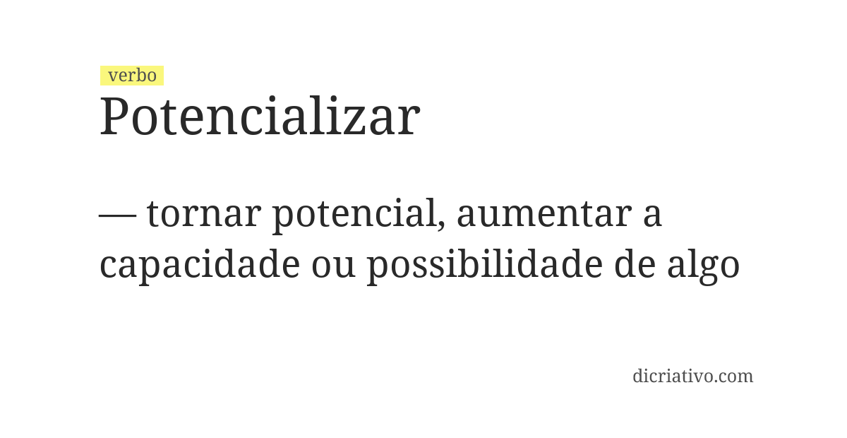 Significado de potencializar