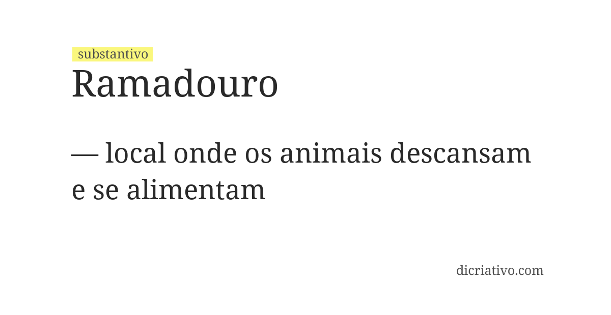Significado de ramadouro