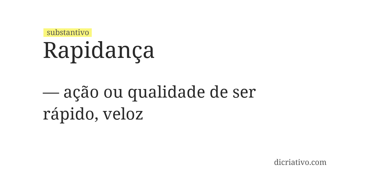 Significado de rapidança