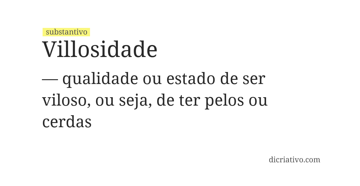 Significado de villosidade