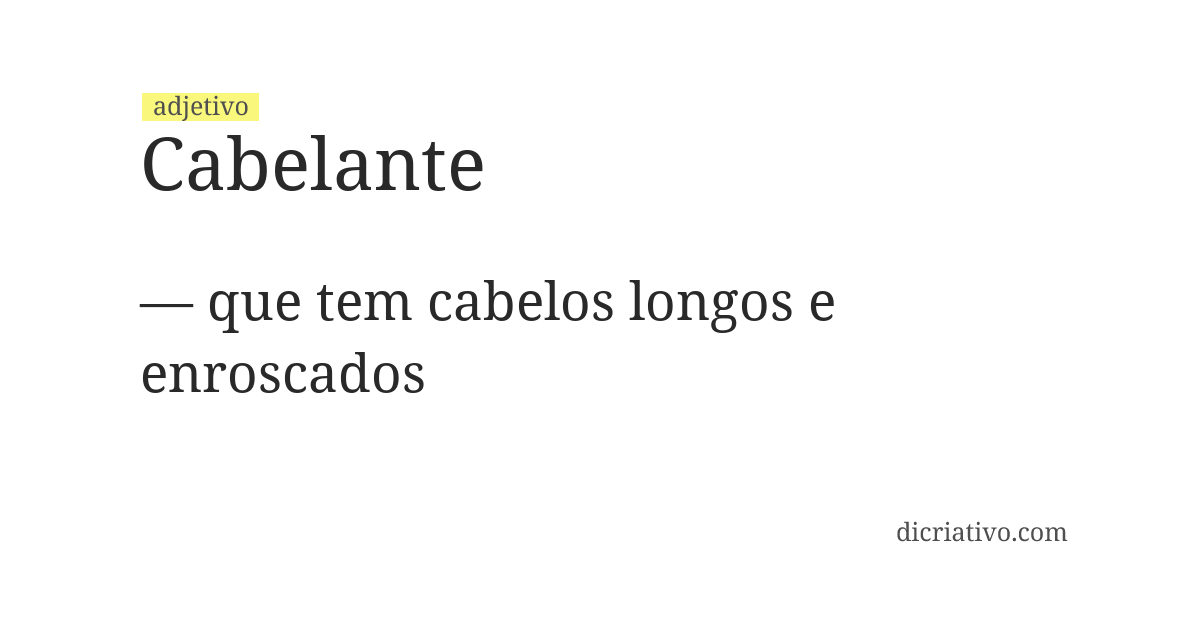 Significado de cabelante