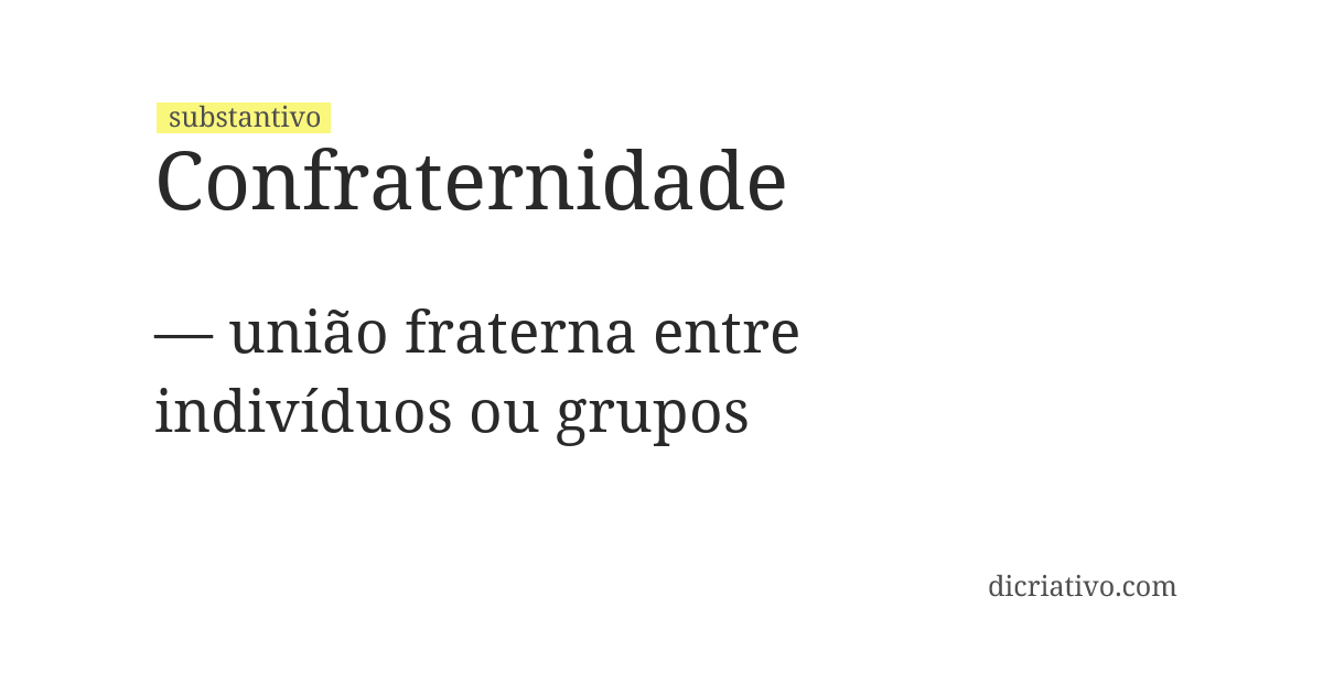Significado de confraternidade