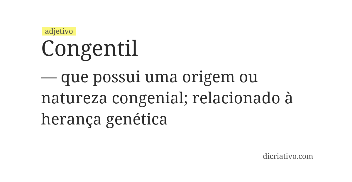 Significado de congentil