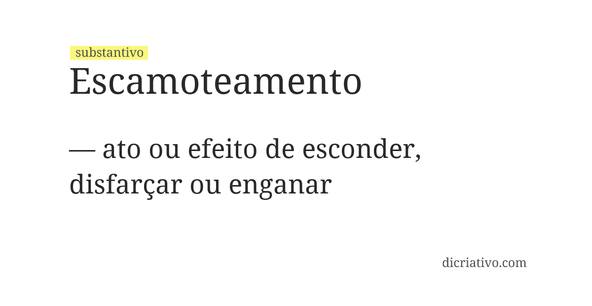 Significado de escamoteamento