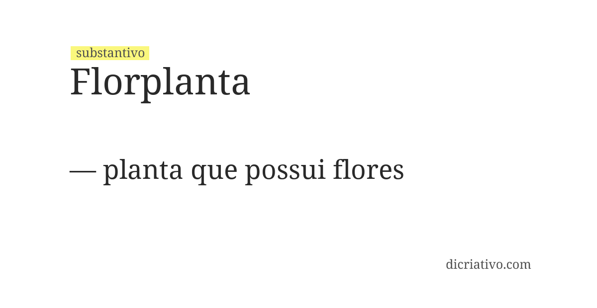 Significado de florplanta