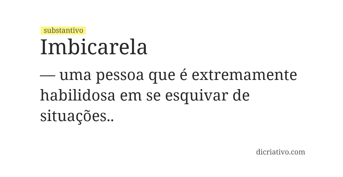 Significado de imbicarela