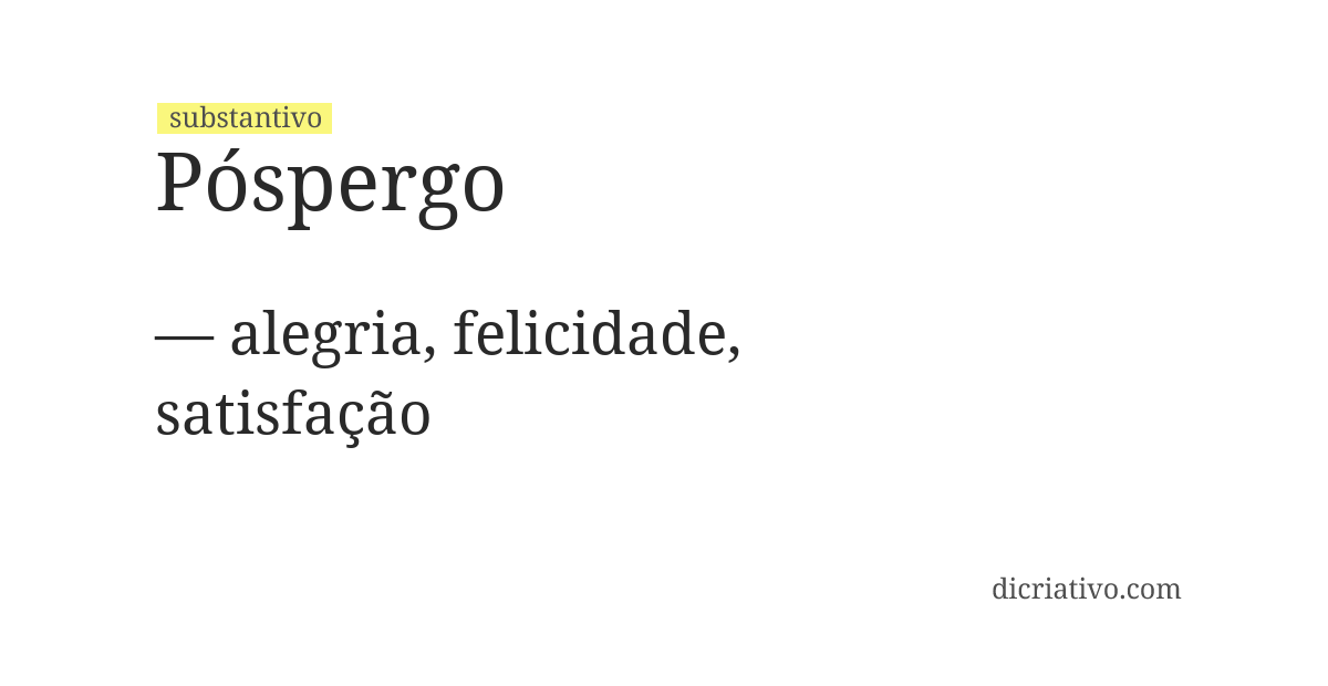 Significado de póspergo