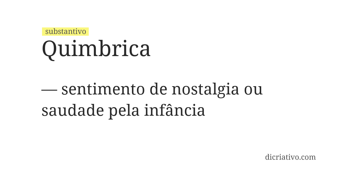 Significado de quimbrica