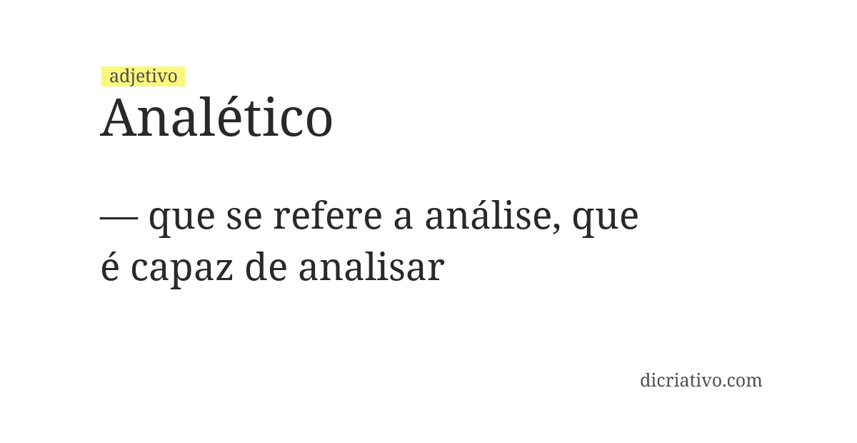 Significado de analético