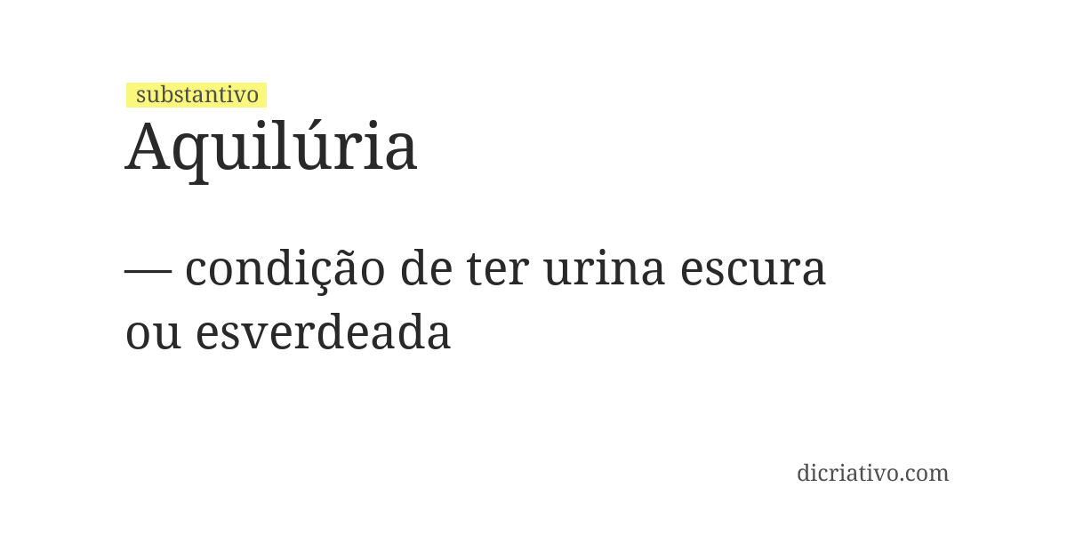 Significado de aquilúria