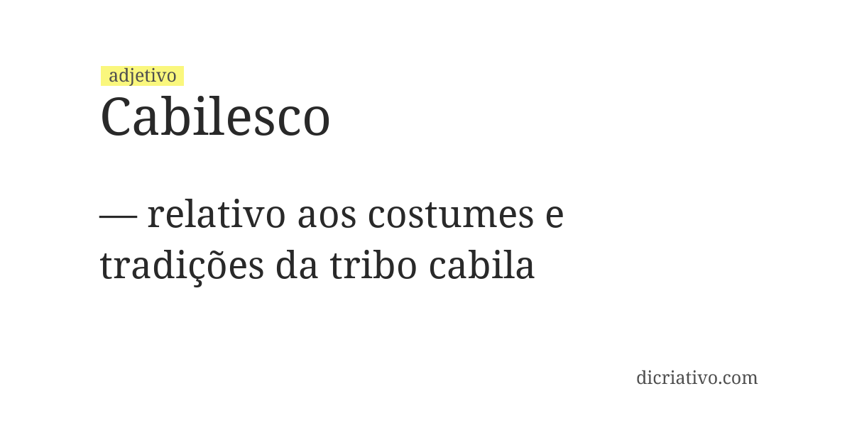 Significado de cabilesco