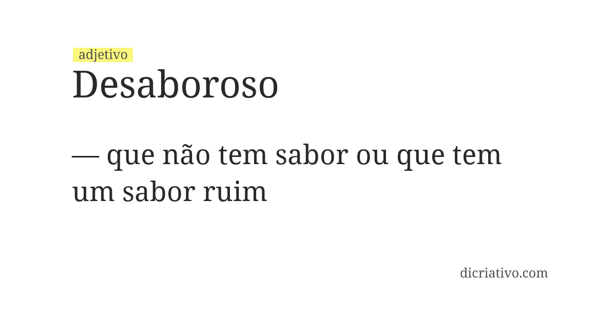 Significado de desaboroso
