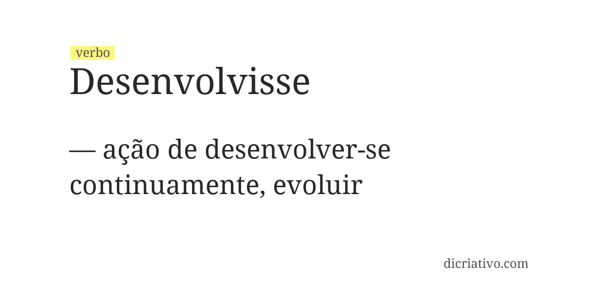 Significado de desenvolvisse