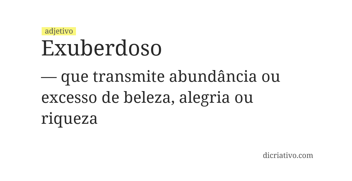 Significado de exuberdoso