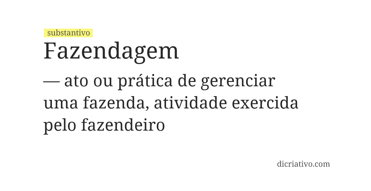 Significado de fazendagem