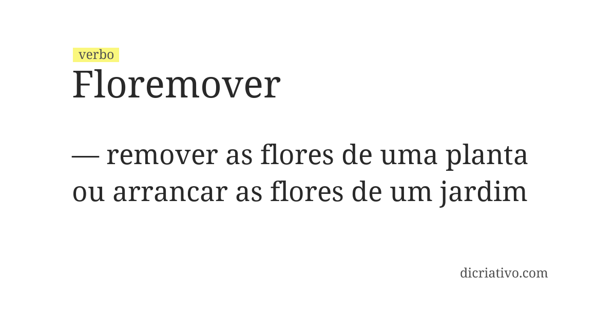 Significado de floremover