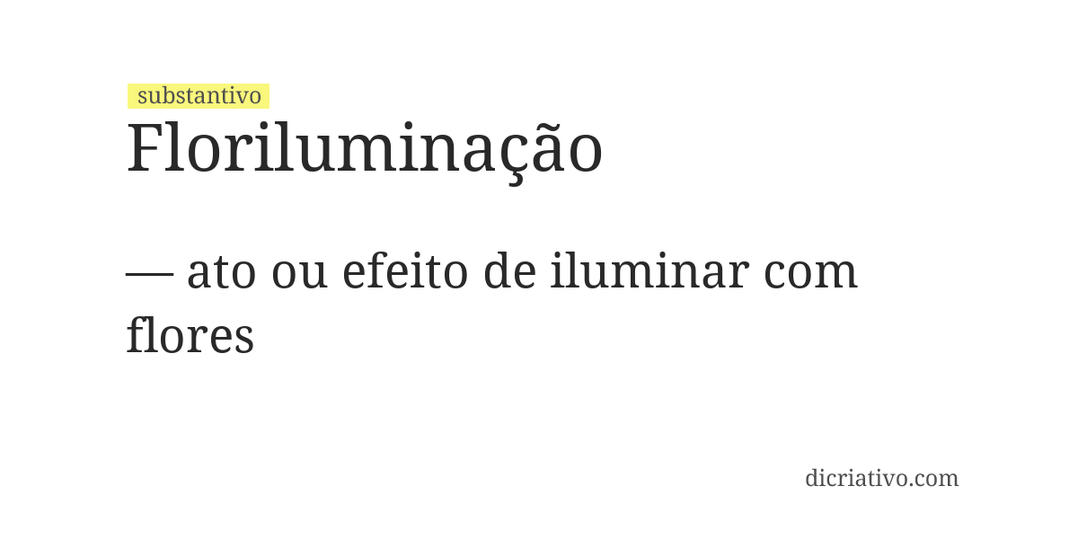 Significado de floriluminação