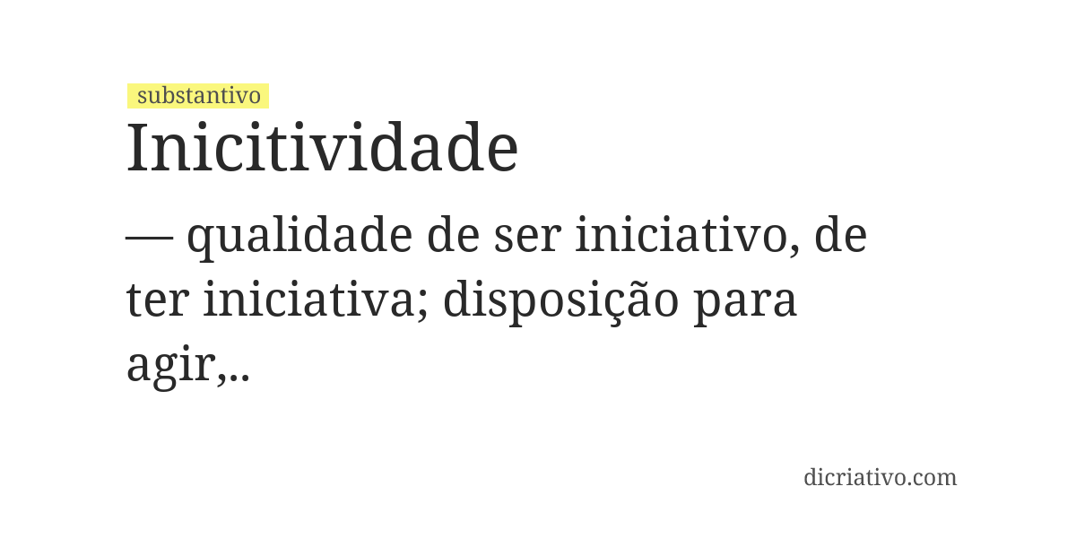 Significado de inicitividade
