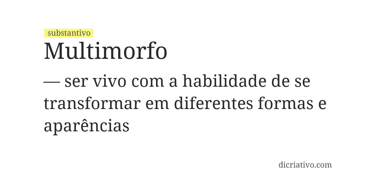 Significado de multimorfo