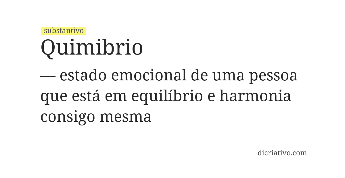 Significado de quimibrio