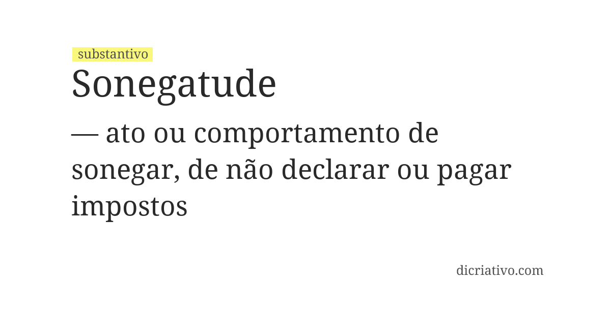 Significado de sonegatude