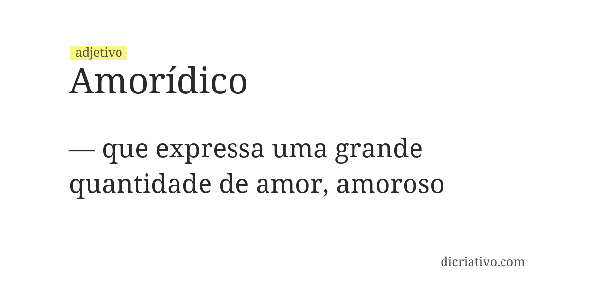 Significado de amorídico