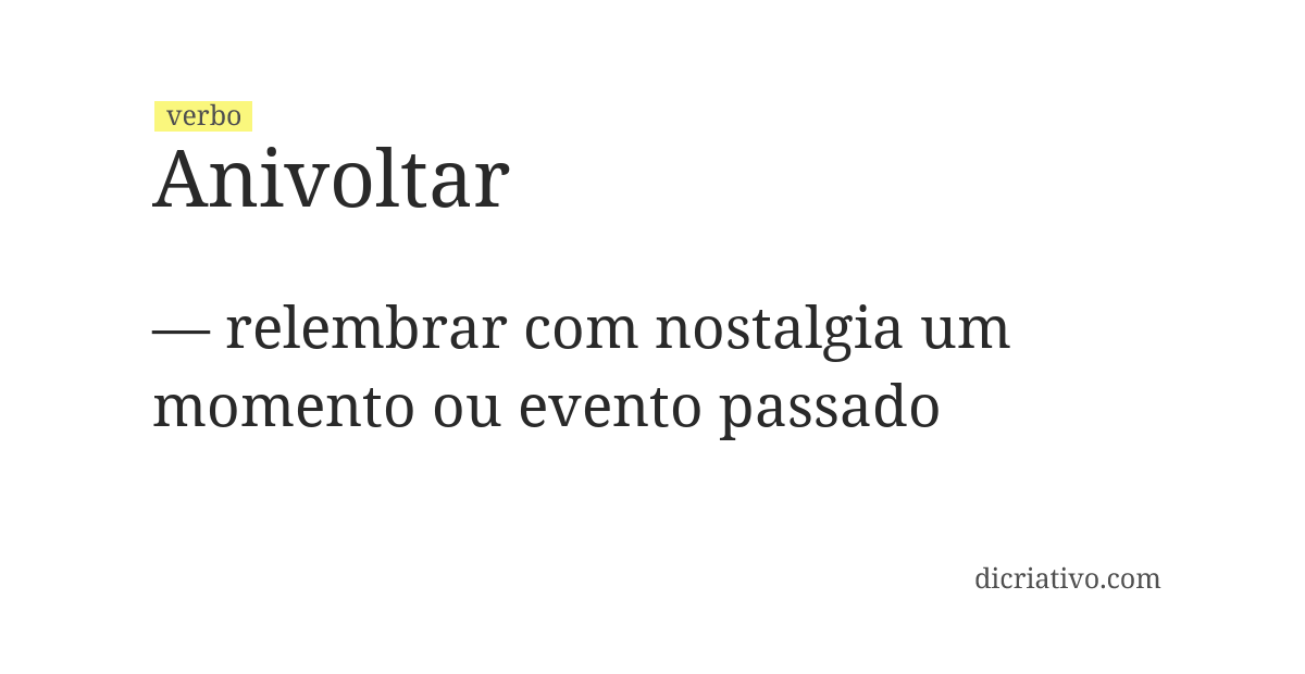 Significado de anivoltar