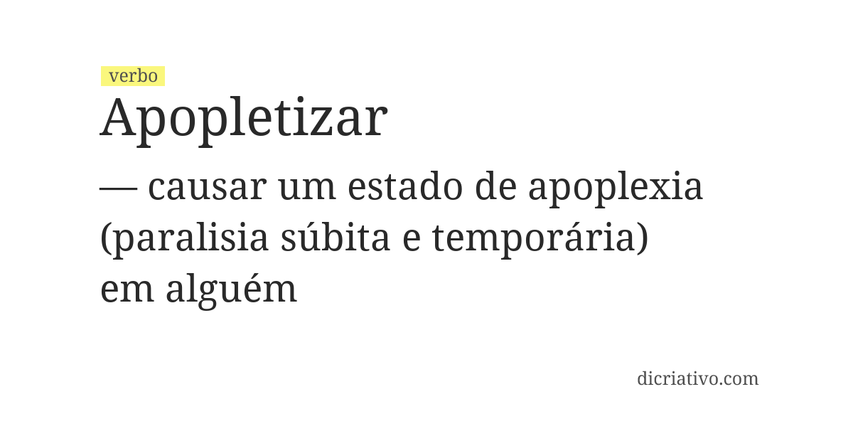 Significado de apopletizar