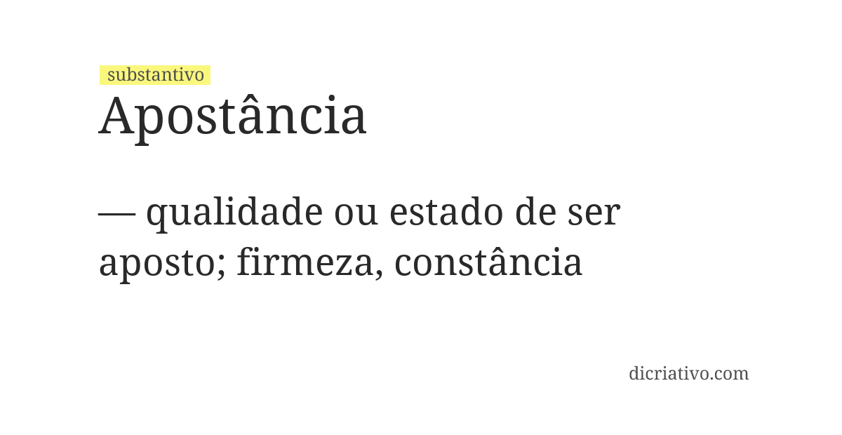 Significado de apostância