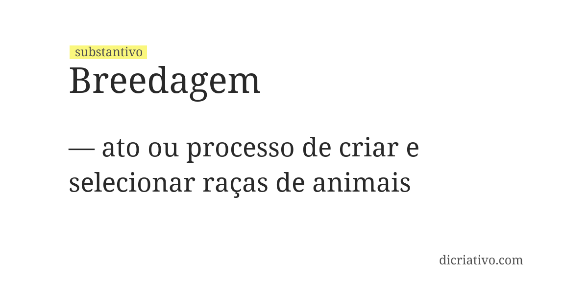 Significado de breedagem