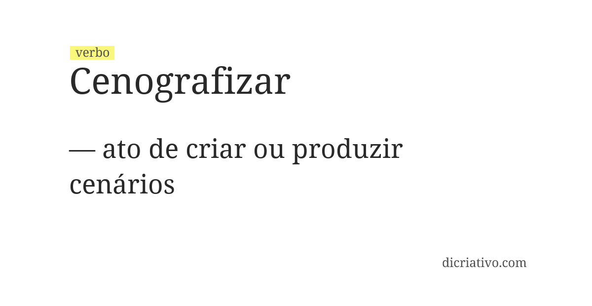 Significado de cenografizar