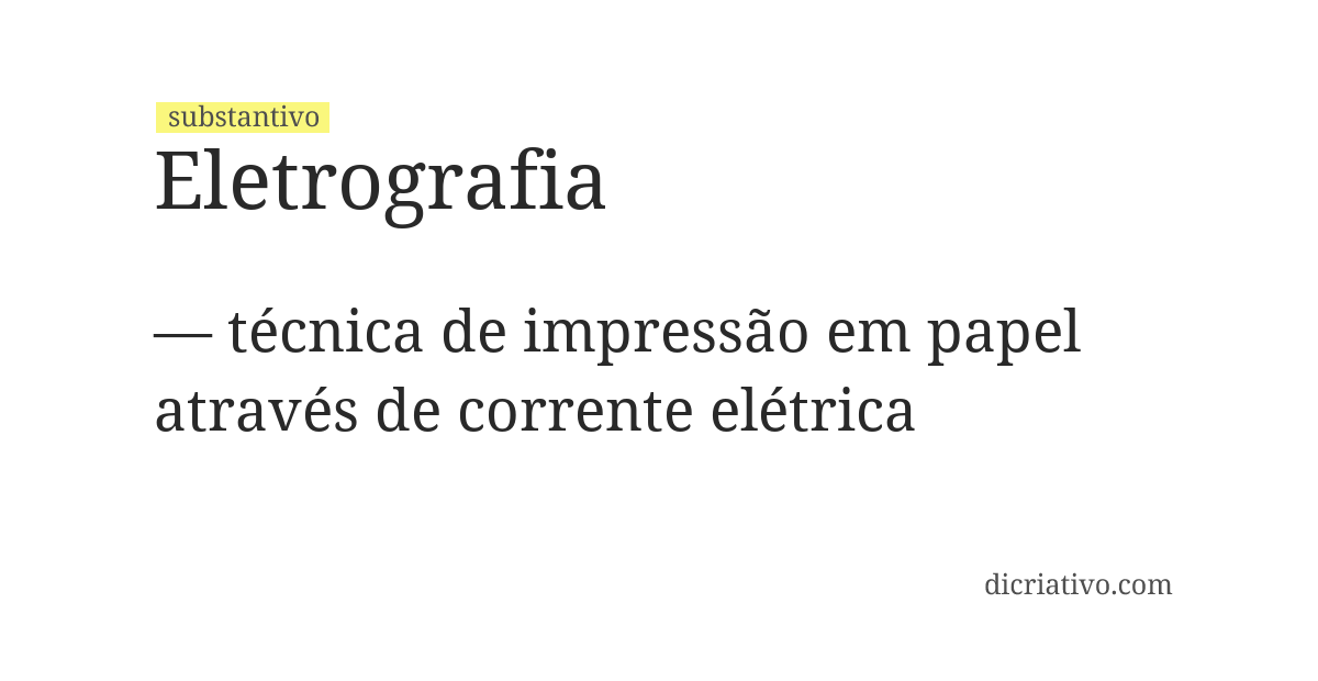 Significado de eletrografia