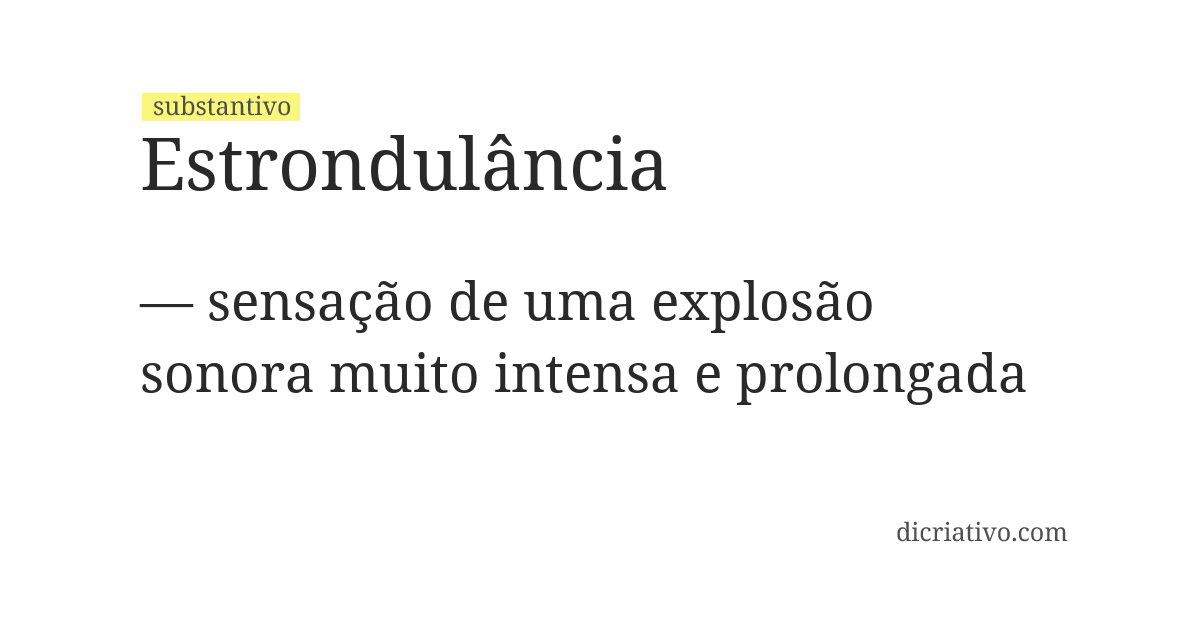 Significado de estrondulância