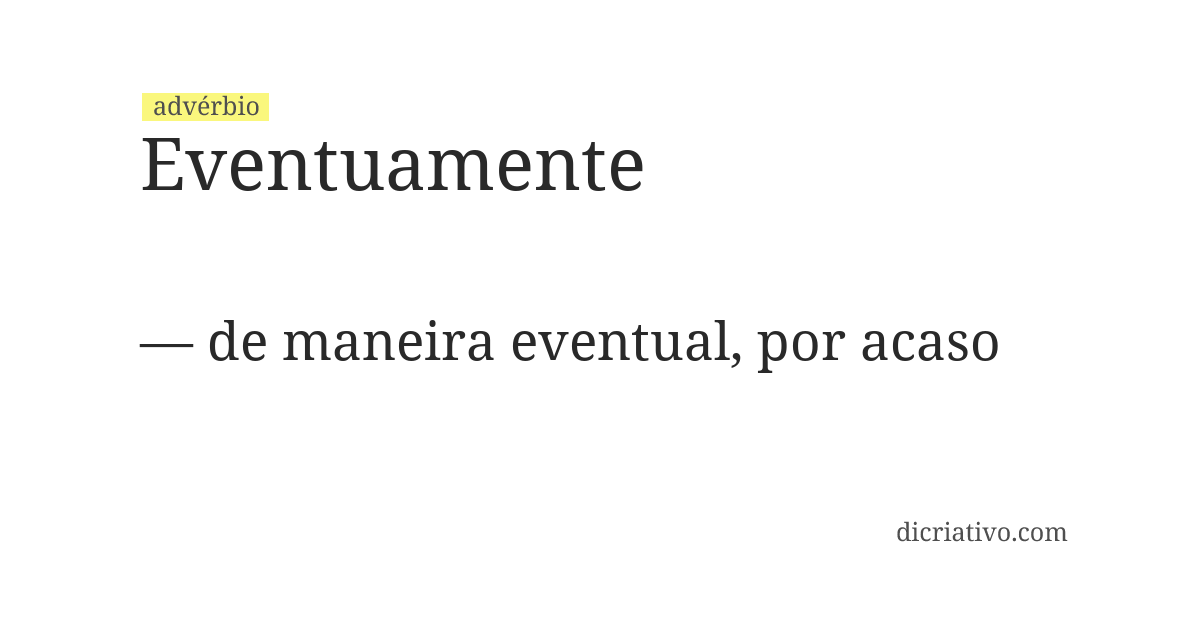 Significado de eventuamente