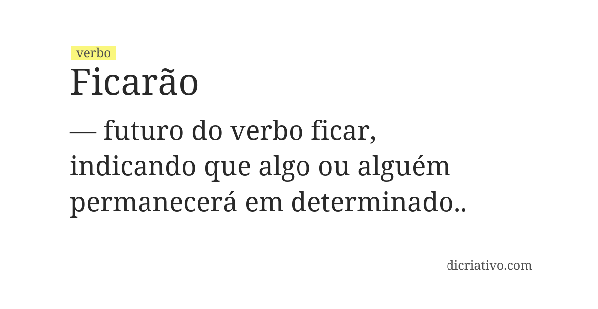 Significado de ficarão