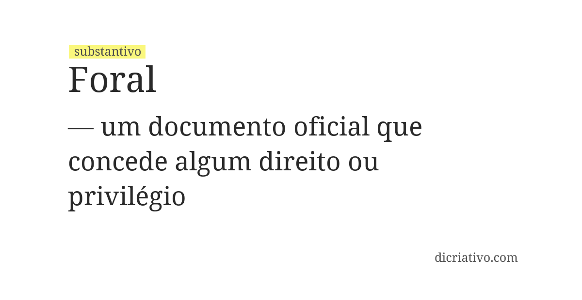 Significado de foral
