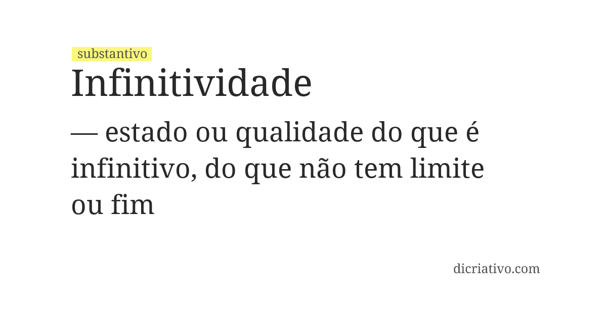 Significado de infinitividade