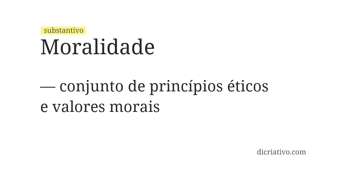 Significado de moralidade