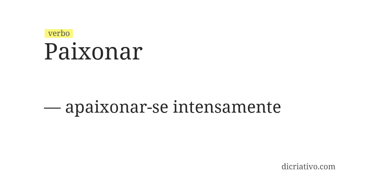 Significado de paixonar