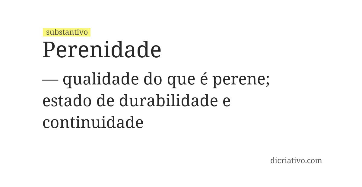 Significado de perenidade
