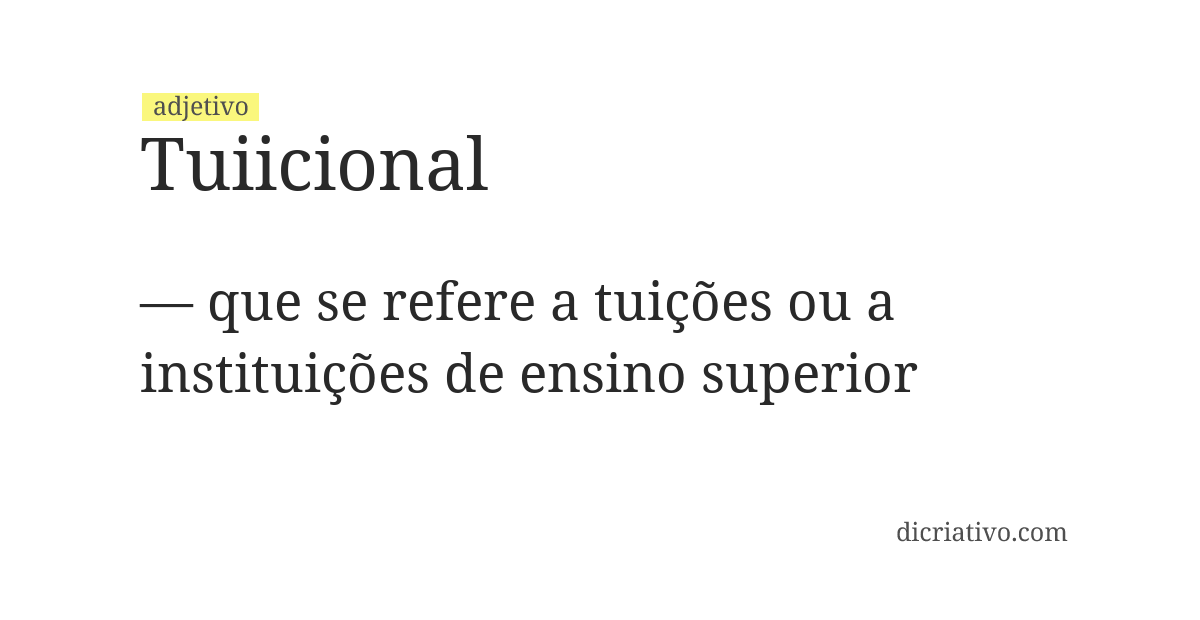 Significado de tuiicional
