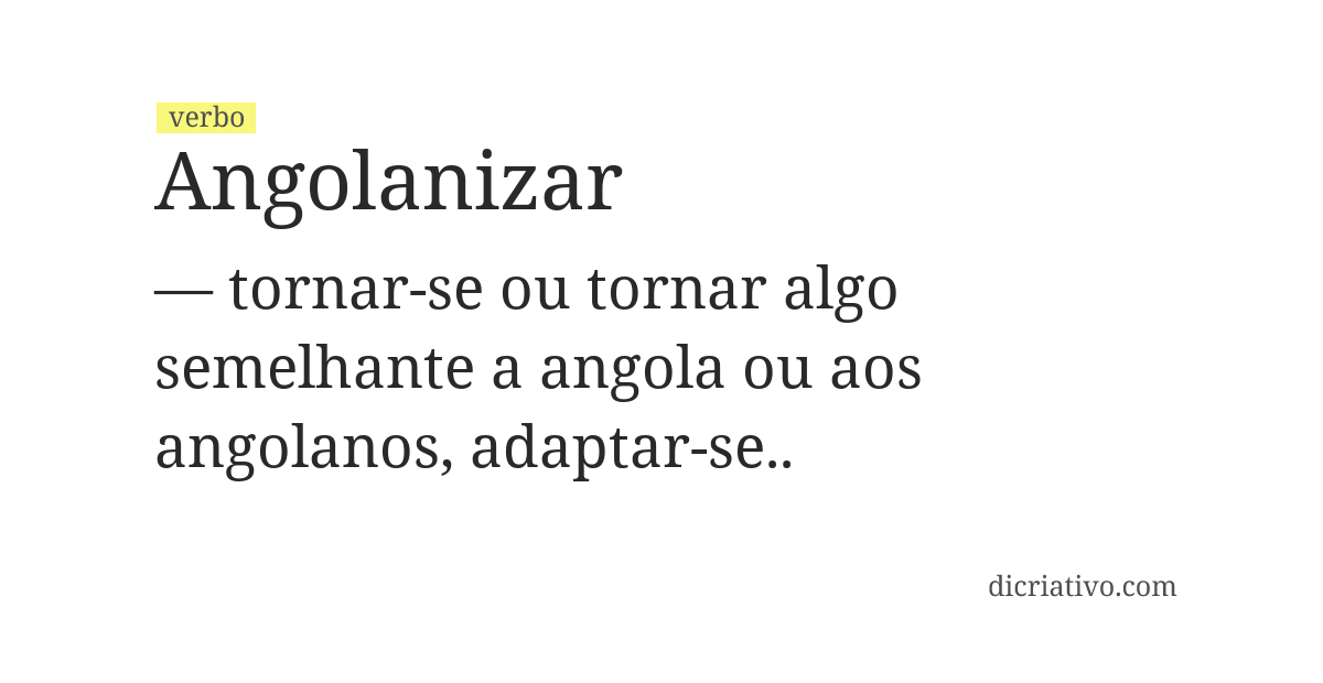 Significado de angolanizar