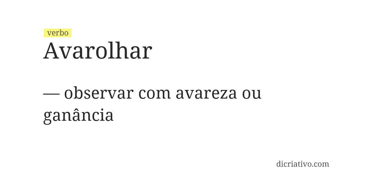 Significado de avarolhar