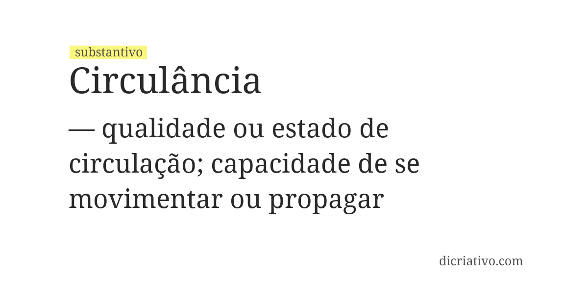 Significado de circulância
