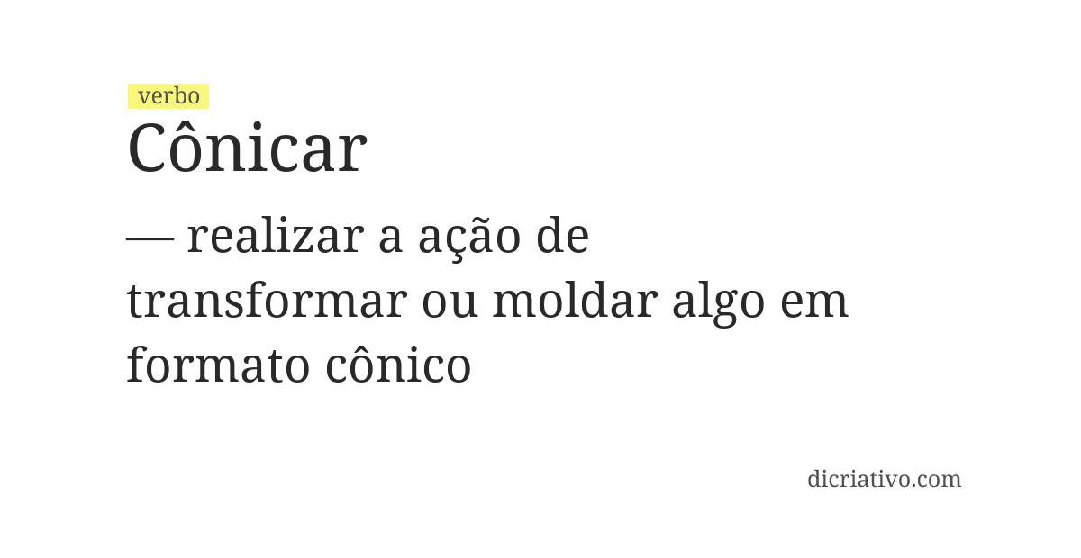 Significado de cônicar