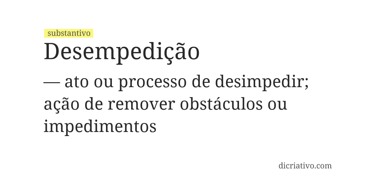 Significado de desempedição