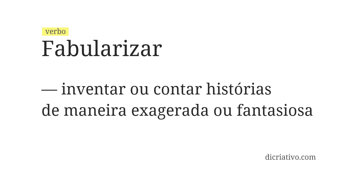 Significado de fabularizar