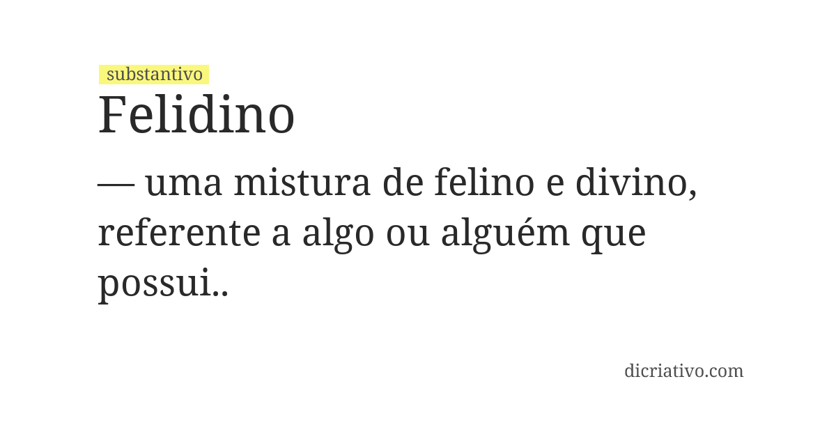 Significado de felidino