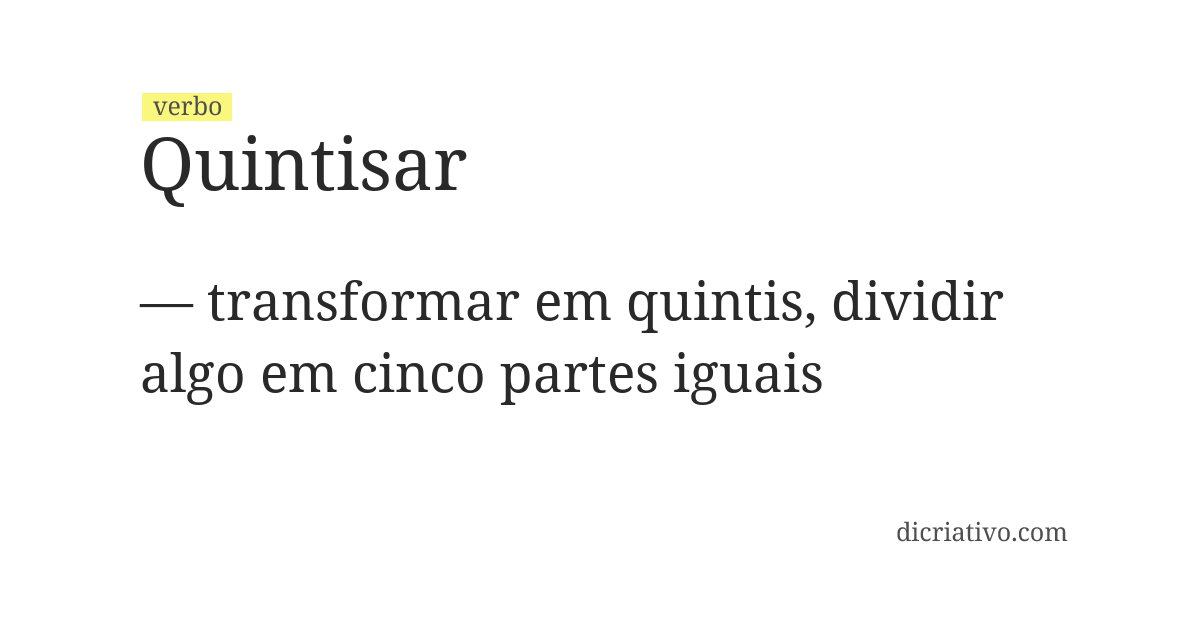 Significado de quintisar
