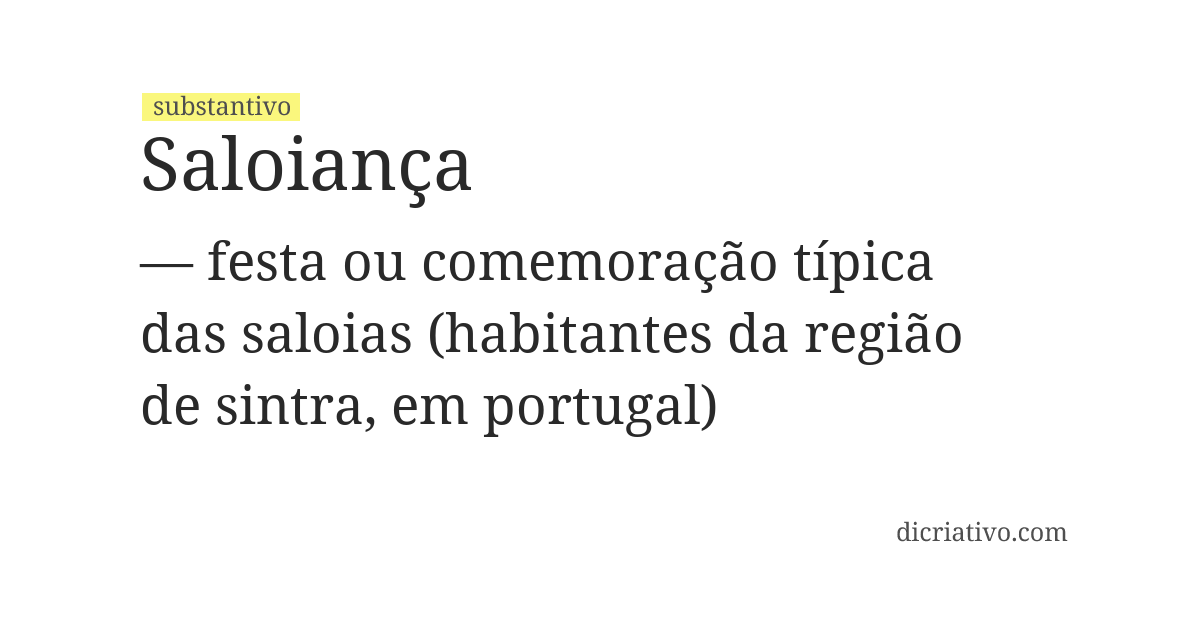 Significado de saloiança